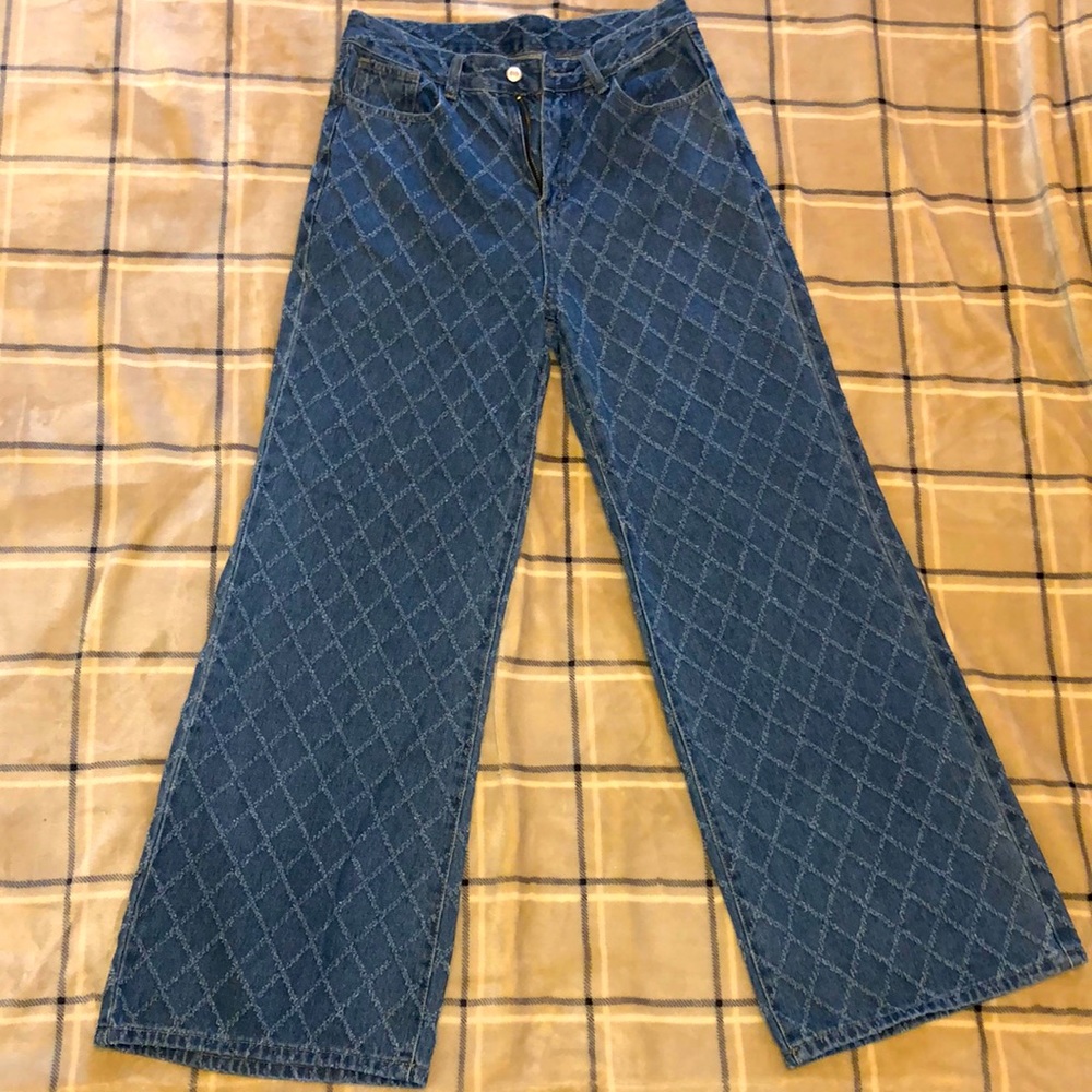 SHEIN geo print jeans